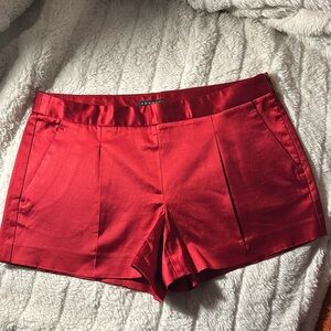 Theory Size 2 Elegant Red Satin Women's Shorts. Dress up with heels!
